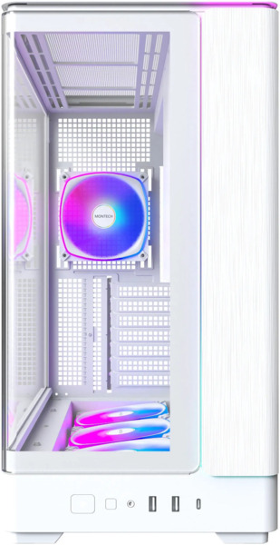 MONTECH KING 45 PRO (W) full-tower chassi med f&ouml;nster och RGB-belysning, vit