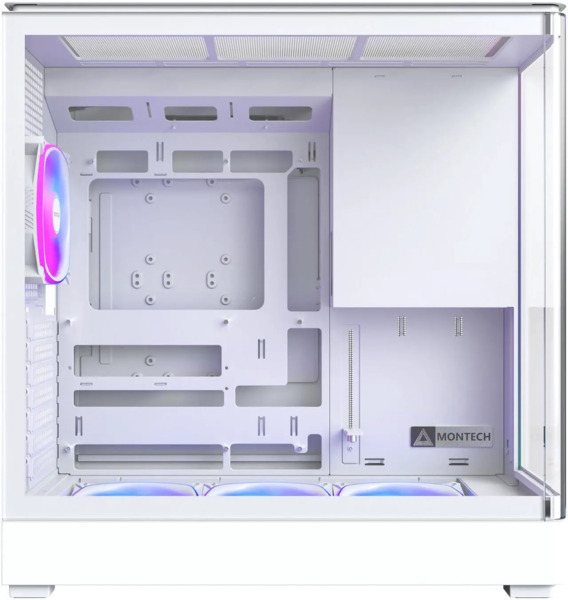 MONTECH KING 45 PRO (W) full-tower chassi med f&ouml;nster och RGB-belysning, vit