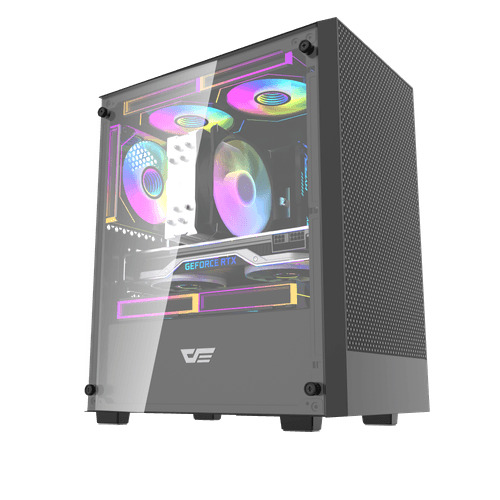 DARKFLASH M305 Mini-Tower Case with window, Black