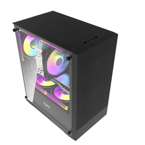 DARKFLASH M305 Mini-Tower Case with window, Black