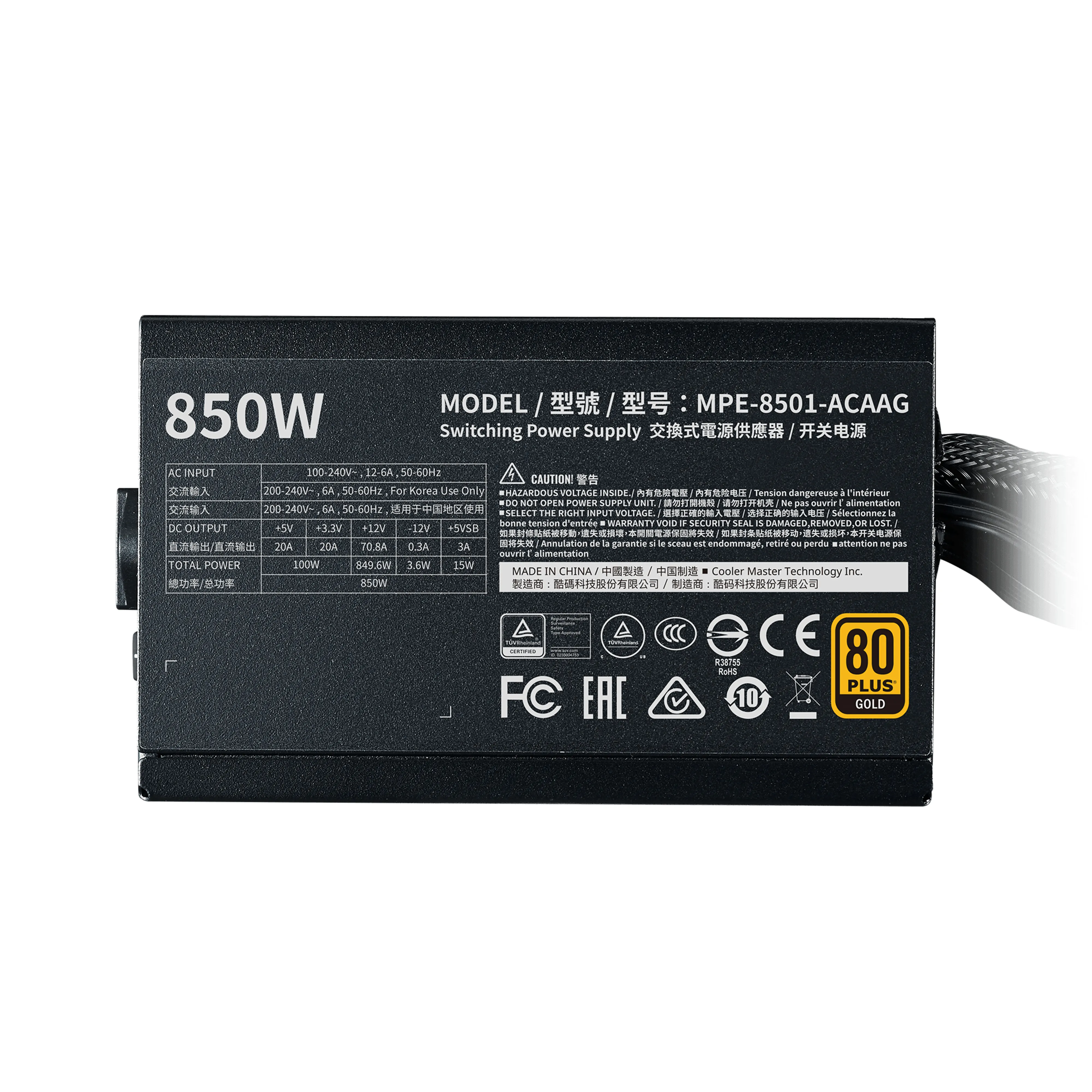 Cooler Master MWE V2 Gold 850W - Power supply, 80 Plus Gold