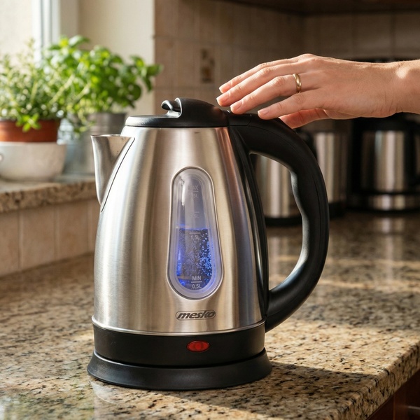 ADLER Mesko MS 1353 kettle, 1.8L, 2200W, Black/Silver