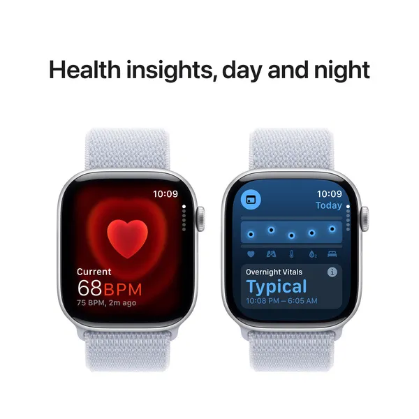 APPLE Watch Series 10 GPS 46mm Silver Aluminium Case with Blue Cloud Sport Loop