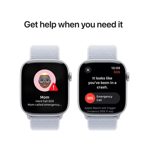 APPLE Watch Series 10 GPS 46mm Silver Aluminium Case with Blue Cloud Sport Loop