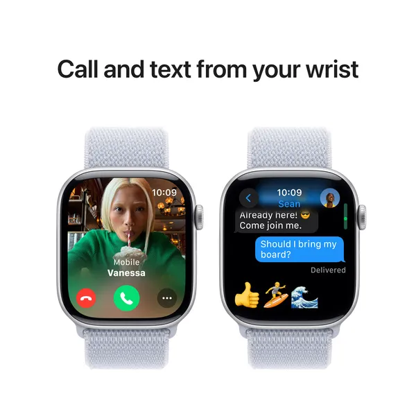 APPLE Watch Series 10 GPS 46mm Silver Aluminium Case with Blue Cloud Sport Loop