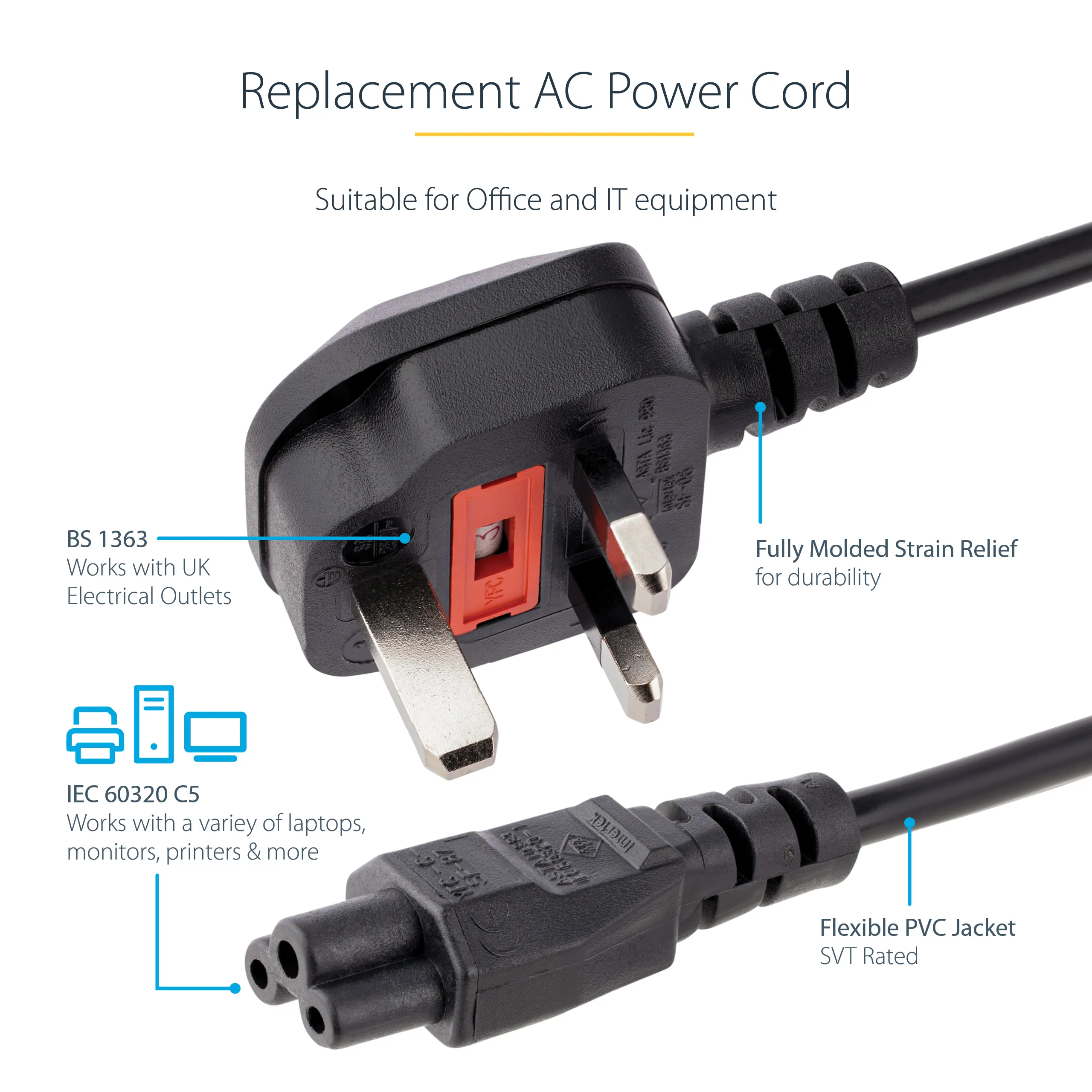 2M C5 LAPTOP POWER CORD - UK