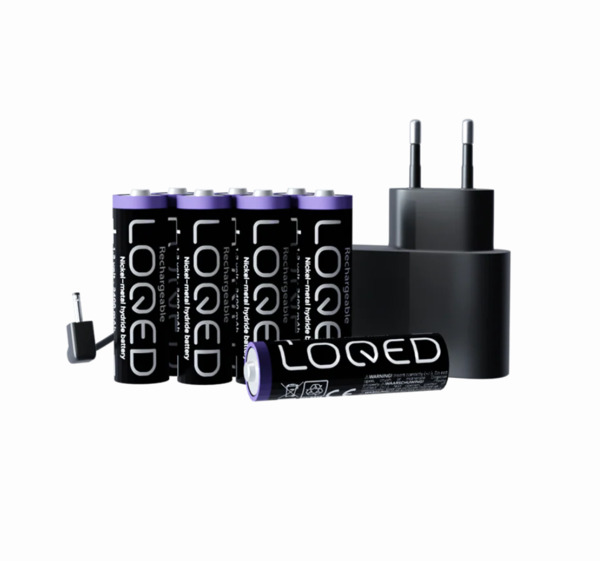 Shelly LOQED Power Kit LOQED - 8 uppladdningsbara AA-batterier