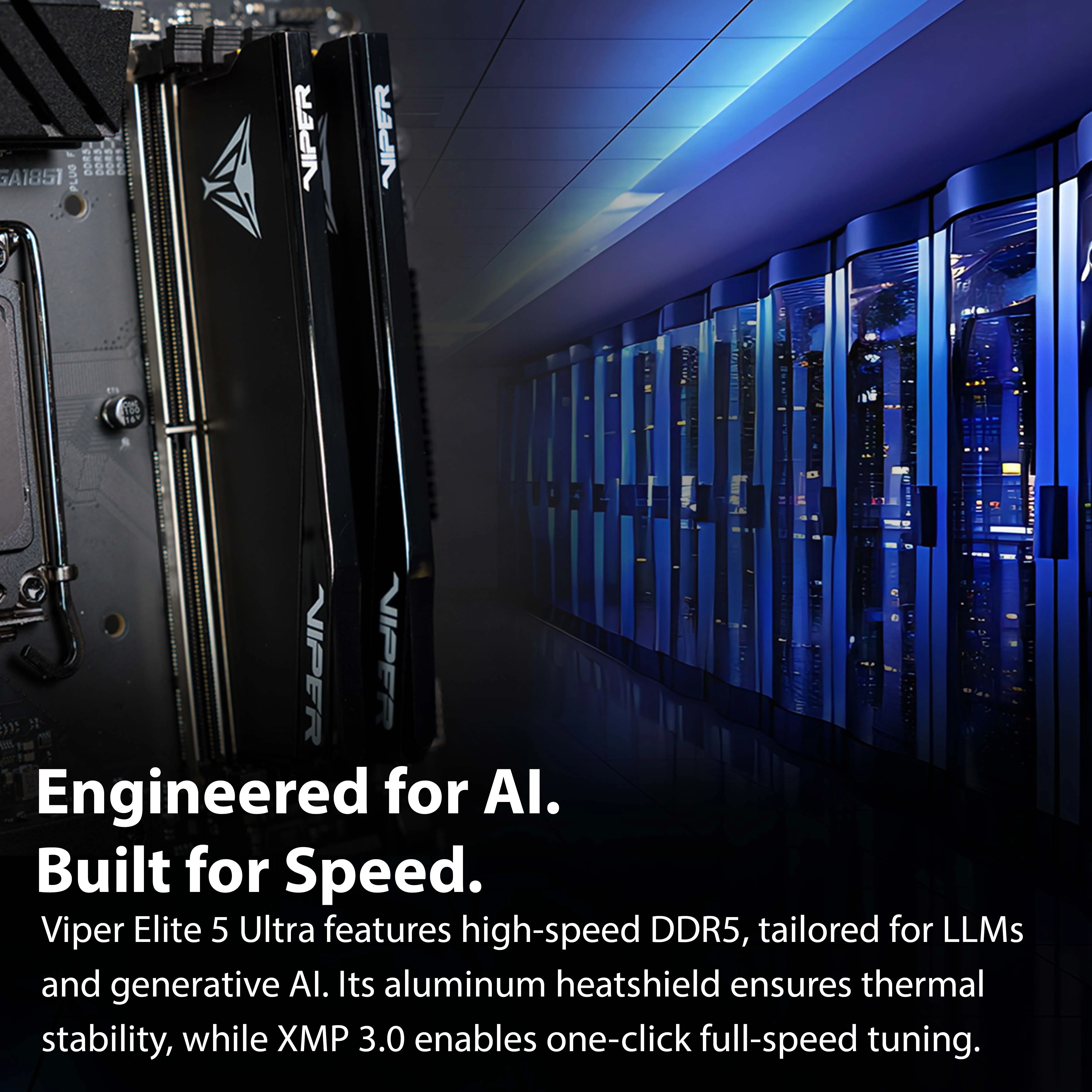 Patriot Viper Elite 5 32 GB (2 x 16 GB) DDR5 6000 MHz, CL28 minne, vit (XMP/EXPO)