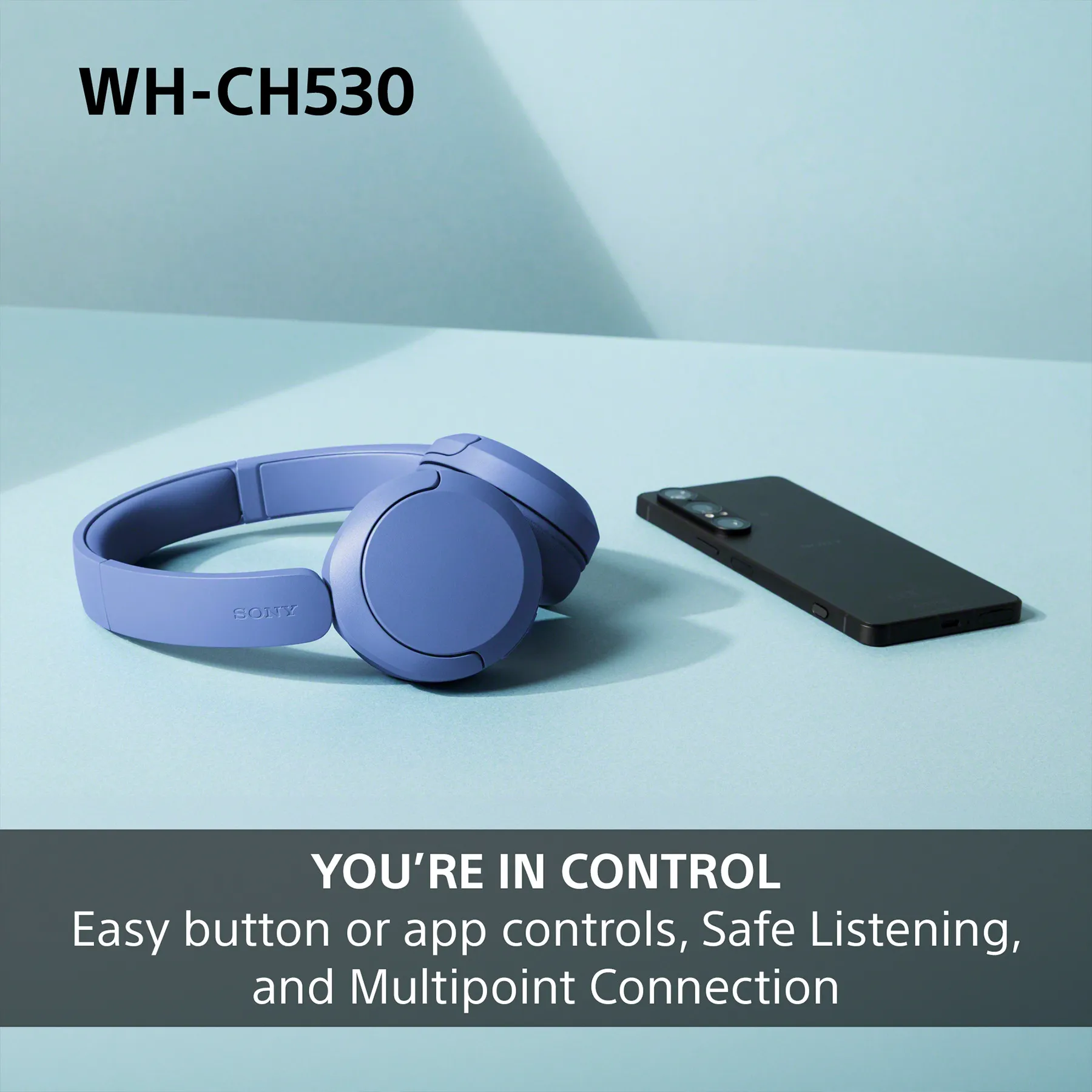 Sony WH-CH530 Wireless On-ear Headphones, Black