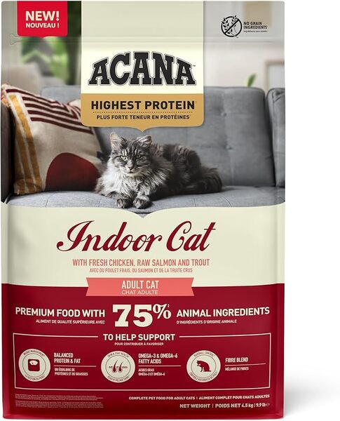 Acana Highest Protein Indoor Cat, Dry food for cats, Adult, 4.5kg