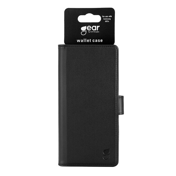 GEAR Wallet, Galaxy A03S -lompakkokotelo, Musta