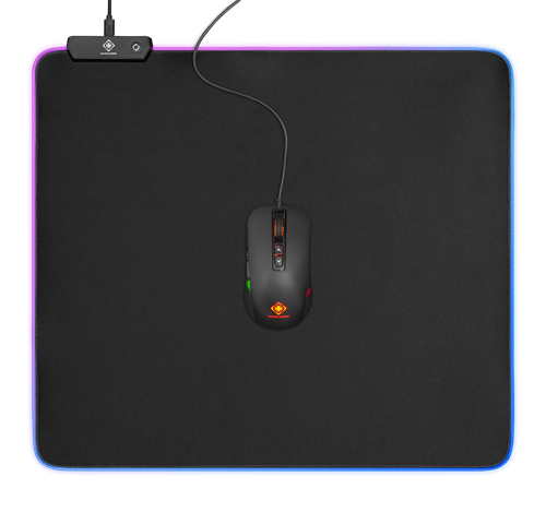 Deltaco GAM-066 RGB - gaming musmatta, 450x400 mm, Svart