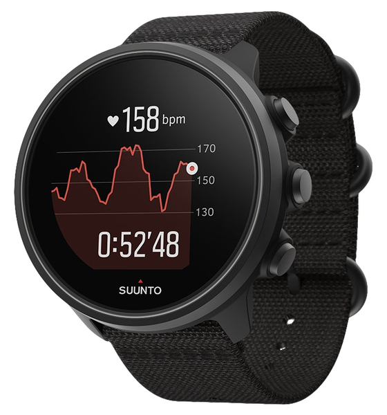 Suunto 9 Baro -urheilukello, puuhiilenmusta