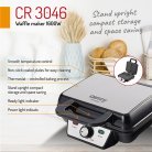 ADLER Camry CR 3046 -vohvelirauta, musta, 1000 W