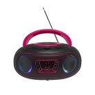 Boombox FM-Radio CD USB Bluetooth TCL-212BTP Svart/Rosa