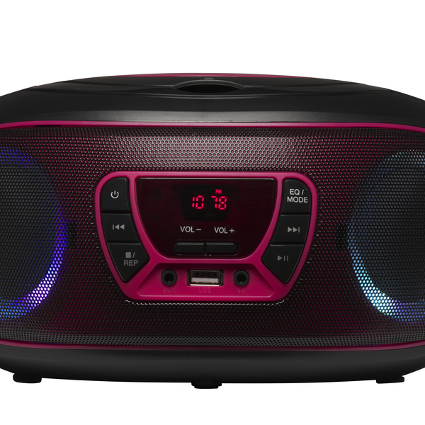 Boombox FM-Radio CD USB Bluetooth TCL-212BTP Svart/Rosa