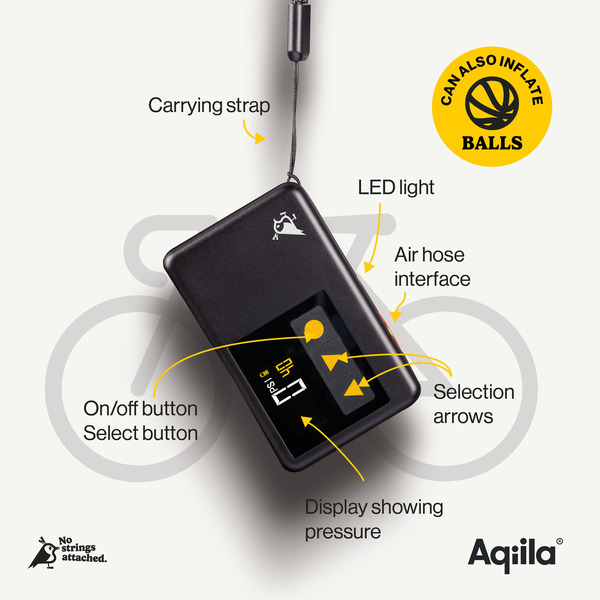 AQIILA Airbird P1 elektrisk minicykelpump, 8,3 bar, svart
