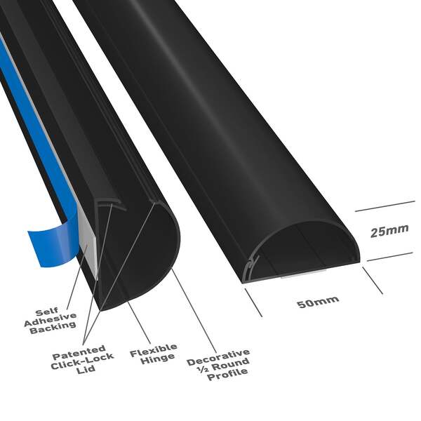 D-LINE Trunking Kit 50x25 1x 1.0m Black