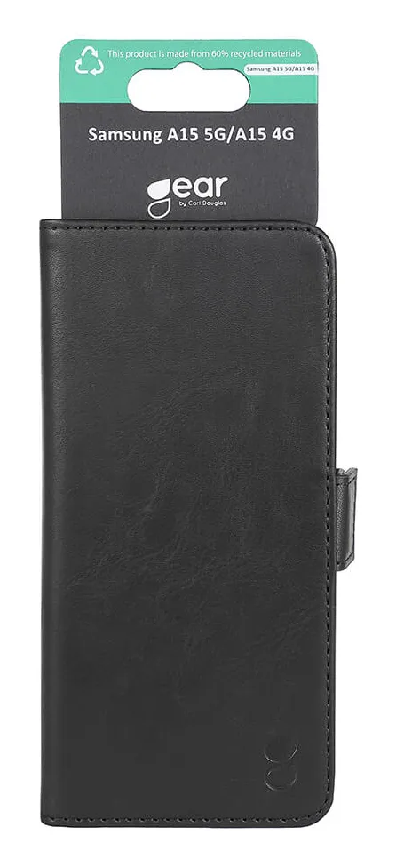 GEAR Wallet, Galaxy A15 5G/4G -lompakkokotelo, Musta