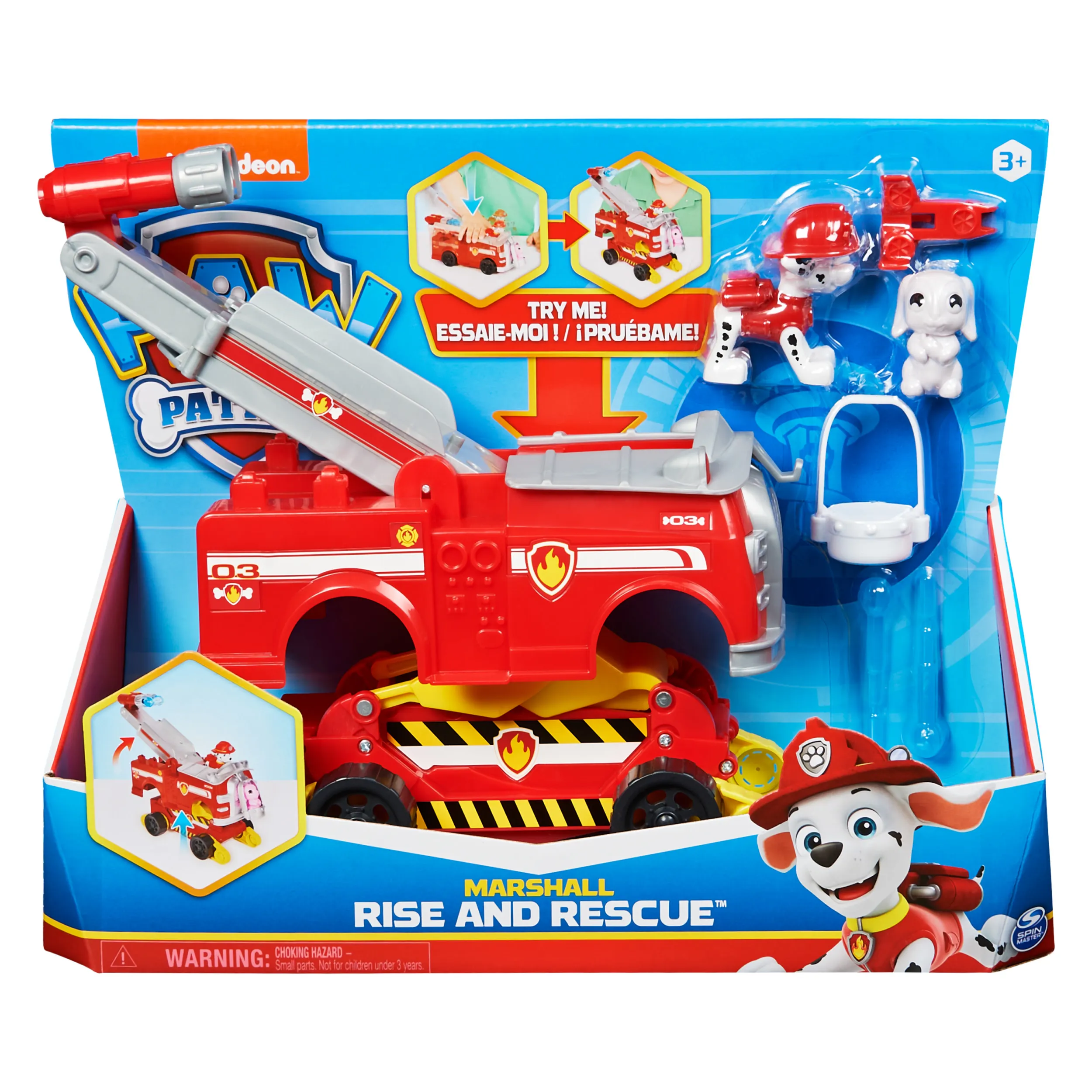 Spin Master Paw Patrol Marshalls Rise and Rescue Convertible Toy Car Toy Vehicle (Red/White, Includes Action Figures and Accessories) 6063638