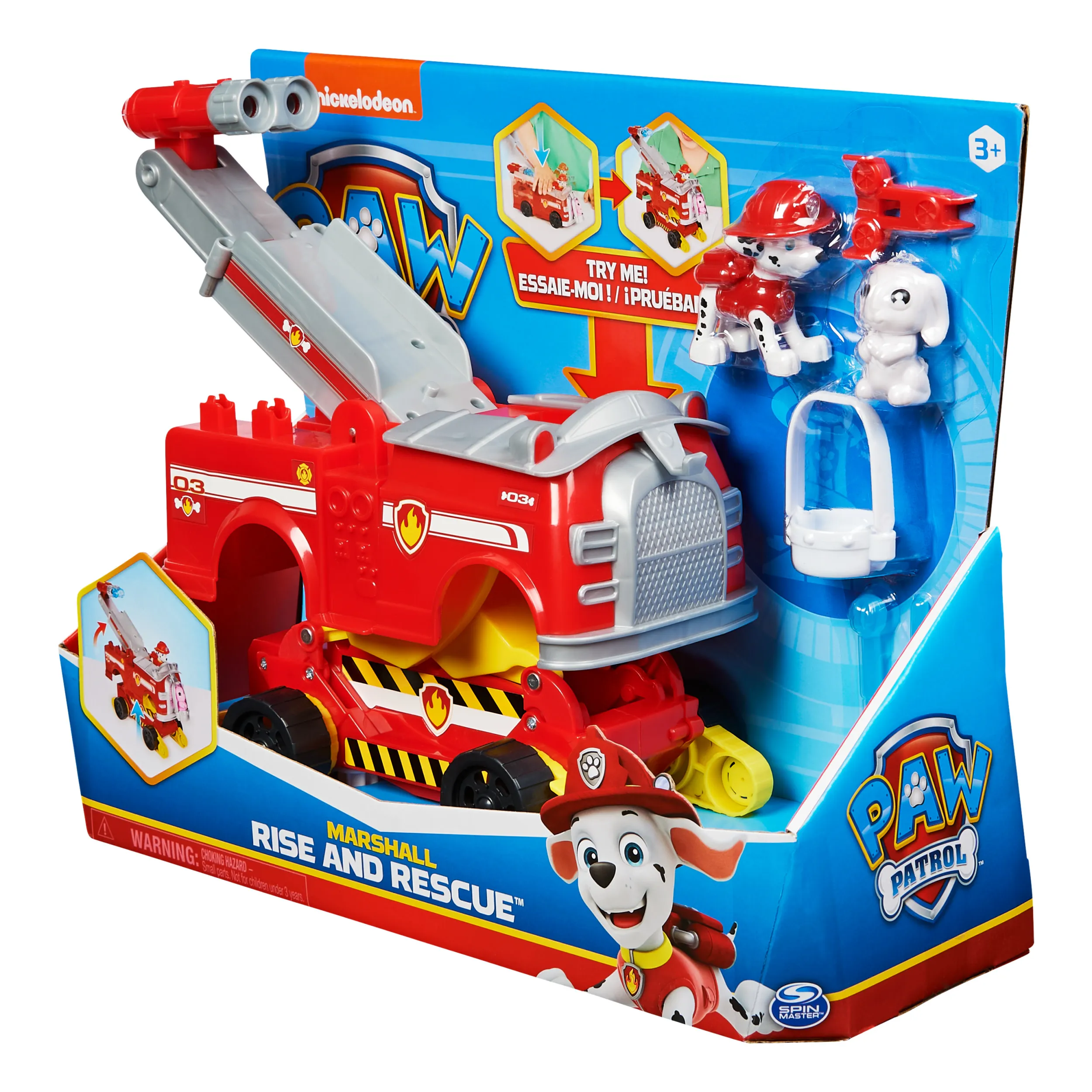 Spin Master Paw Patrol Marshalls Rise and Rescue Convertible Toy Car Toy Vehicle (Red/White, Includes Action Figures and Accessories) 6063638