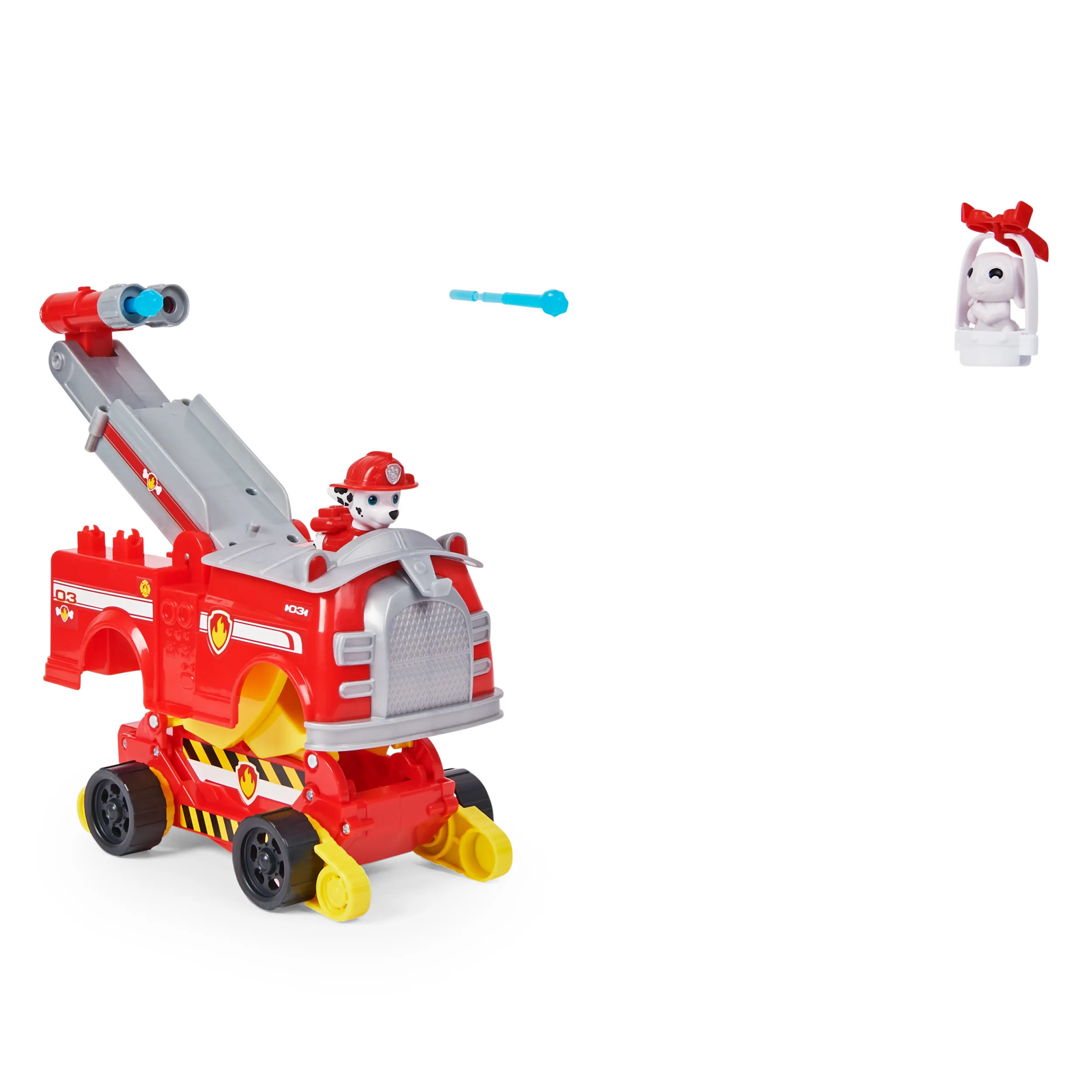 Spin Master Paw Patrol Marshalls Rise and Rescue Convertible Toy Car Toy Vehicle (Red/White, Includes Action Figures and Accessories) 6063638