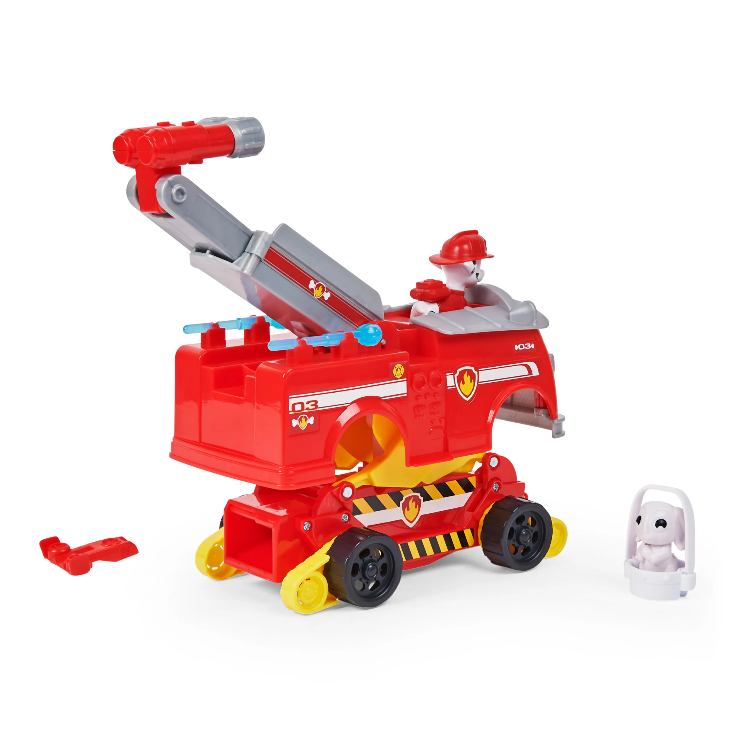 Spin Master Paw Patrol Marshalls Rise and Rescue Convertible Toy Car Toy Vehicle (Red/White, Includes Action Figures and Accessories) 6063638