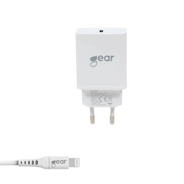 GEAR Charger 220V 1xUSB-C PD 20W Cable Lightning for USB-C MFI C94
