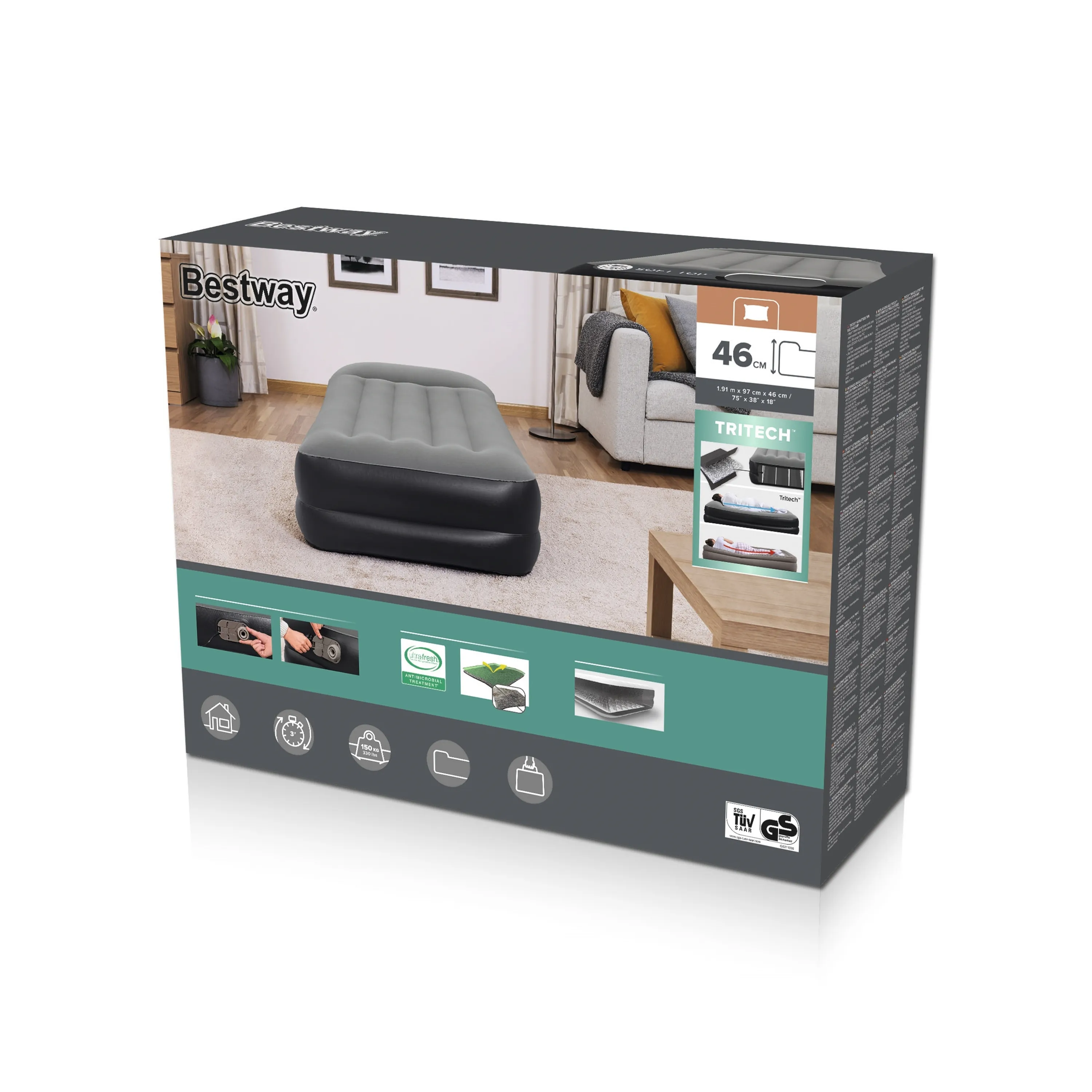 Bestway Tritech - luftmadrass1.91x0.97x0.46m