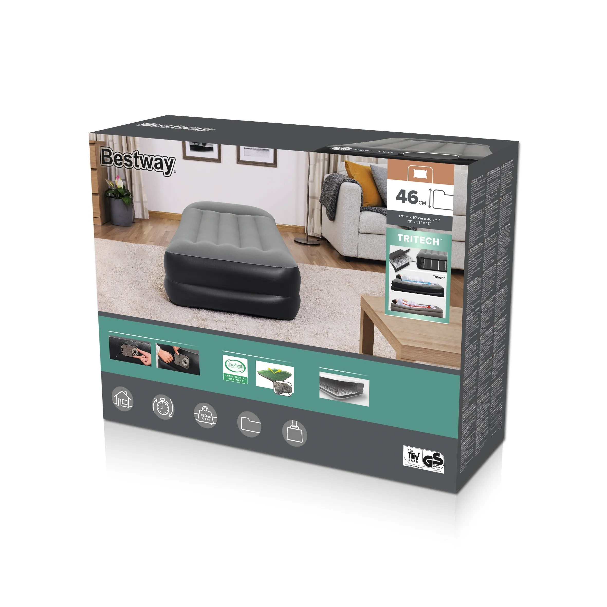 Bestway Tritech - luftmadrass1.91x0.97x0.46m
