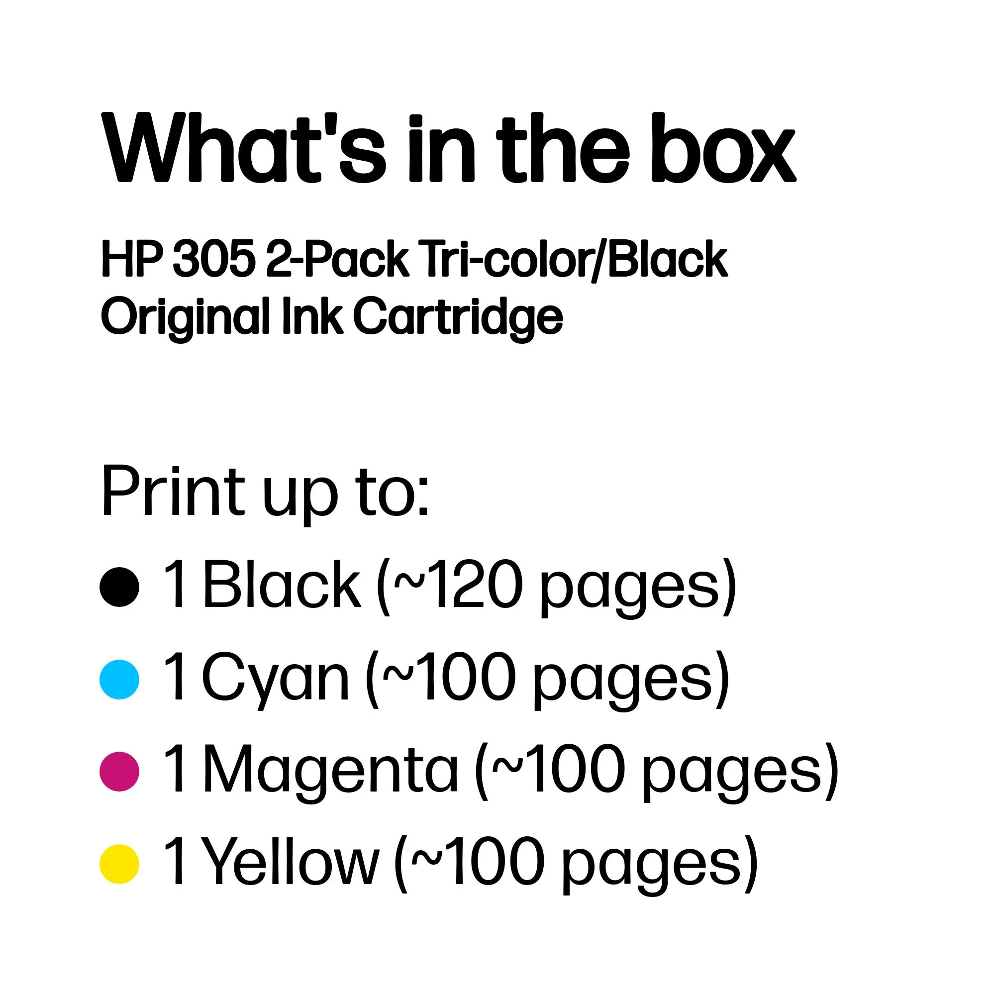 No305 tri color & black ink cartridge combo 2-pack