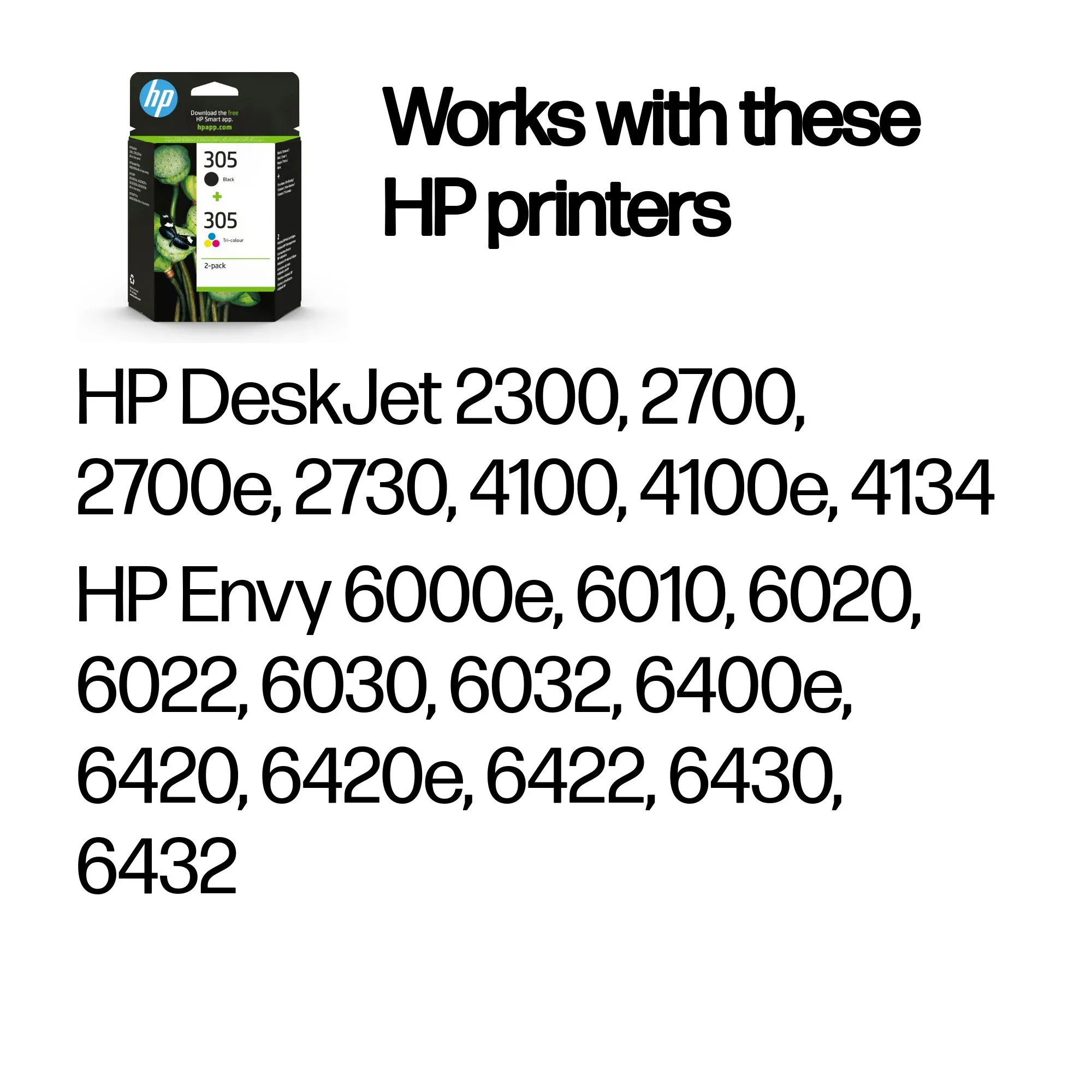 HP 305 -mustekasettipakkaus, musta, väri, 2 kpl HP 305 -mustekasettipakkaus, musta, väri, 2 kpl
