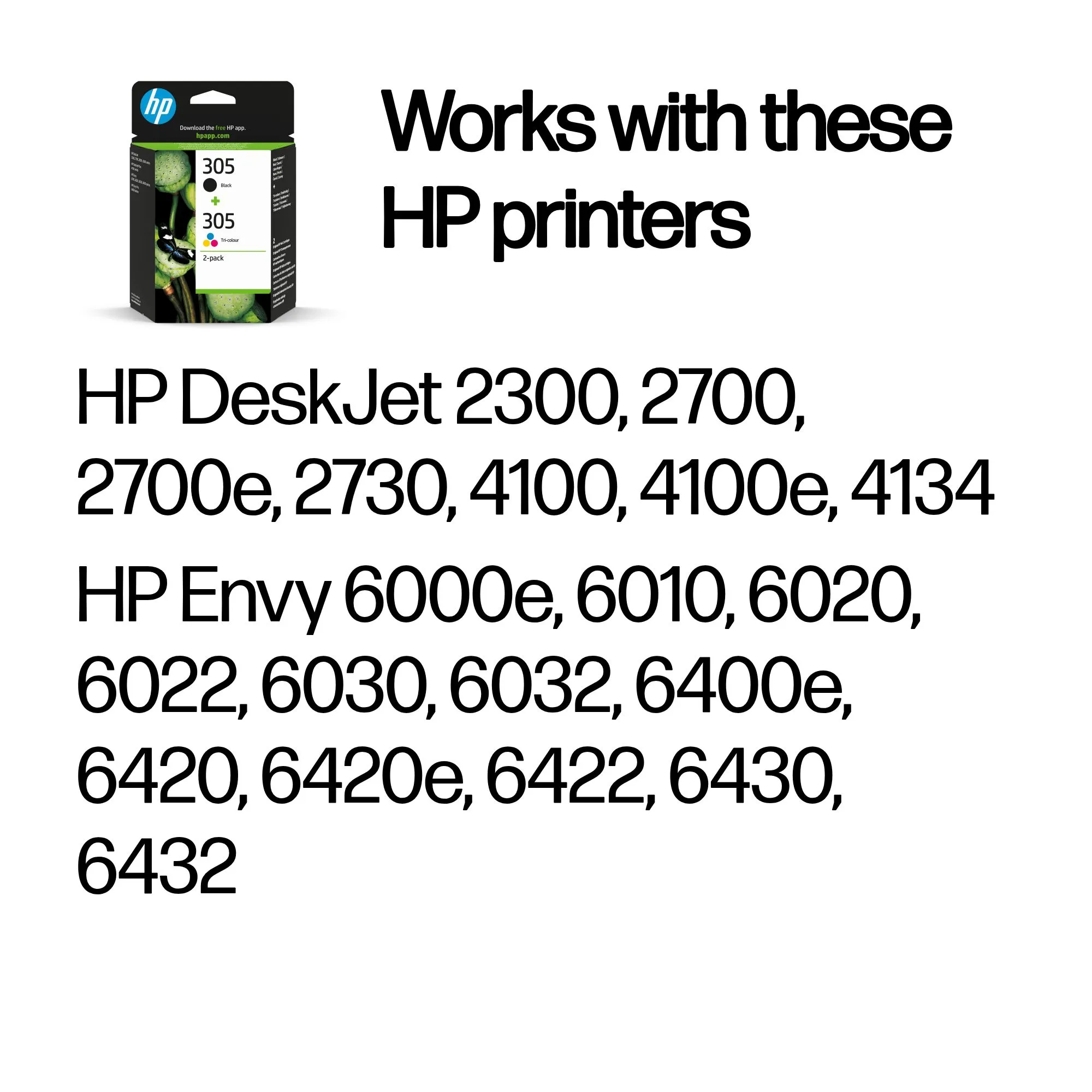 HP 305 Ink cartridge kit, Black/Color, 2 pcs