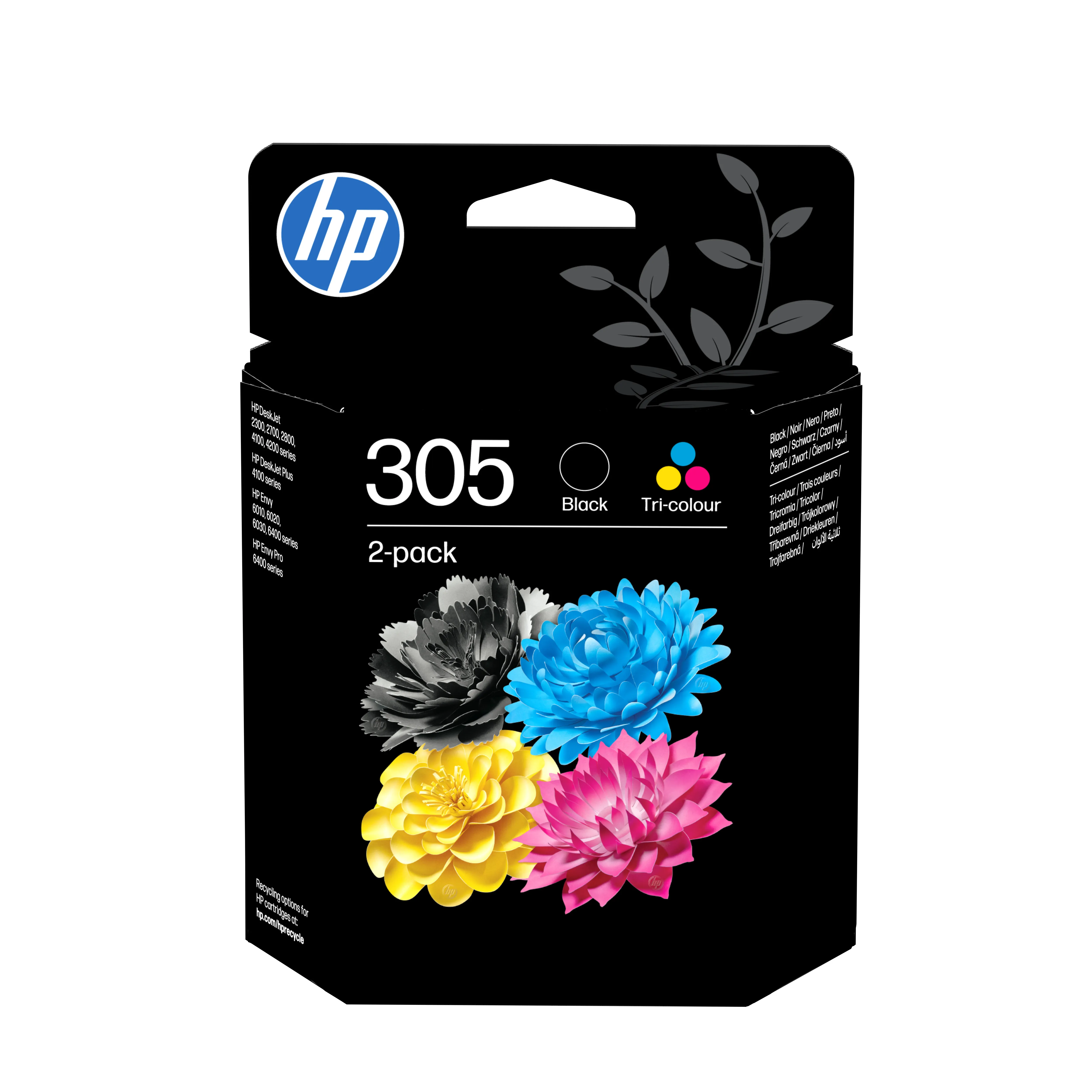 HP 305 -mustekasettipakkaus, musta/v&auml;ri, 2 kpl