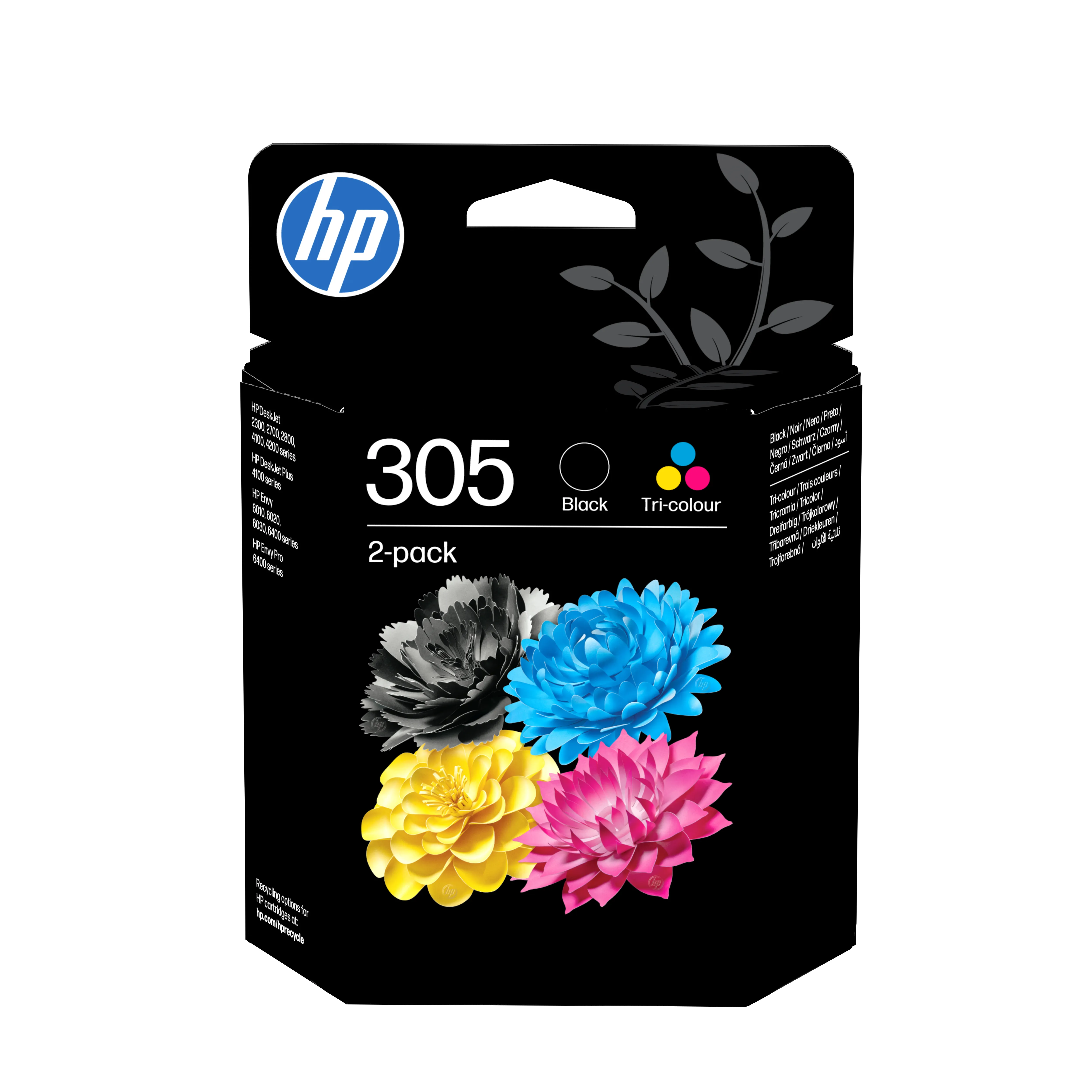 HP 305 -mustekasettipakkaus, musta/v&auml;ri, 2 kpl