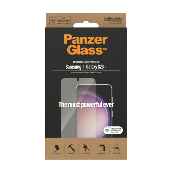 PanzerGlass Ultra-Wide Fit, Galaxy S23 Plus - Screen Glass
