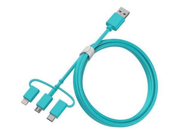 OtterBox Standard Mobile Charging Kit - Virtapankki - 5000 mAh - 10.5 watt - 2.1 A - Apple Fast Charge, FC (USB) - johdossa: Micro-USB, USB, USB-C - nekunsinine
