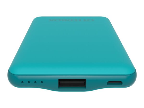 OtterBox Standard Mobile Charging Kit - Virtapankki - 5000 mAh - 10.5 watt - 2.1 A - Apple Fast Charge, FC (USB) - johdossa: Micro-USB, USB, USB-C - nekunsinine