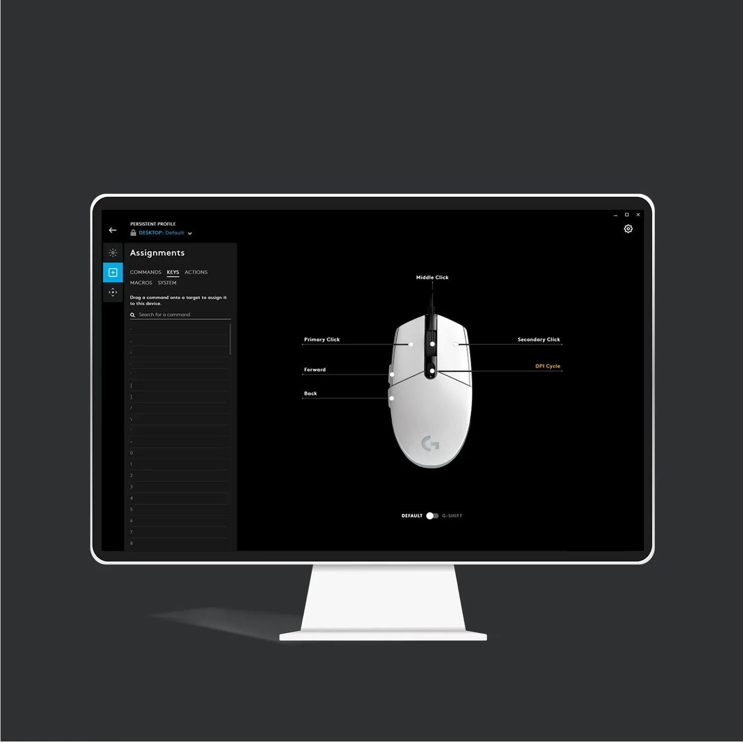 Logitech G203 Lightsync - gaming mouse, white