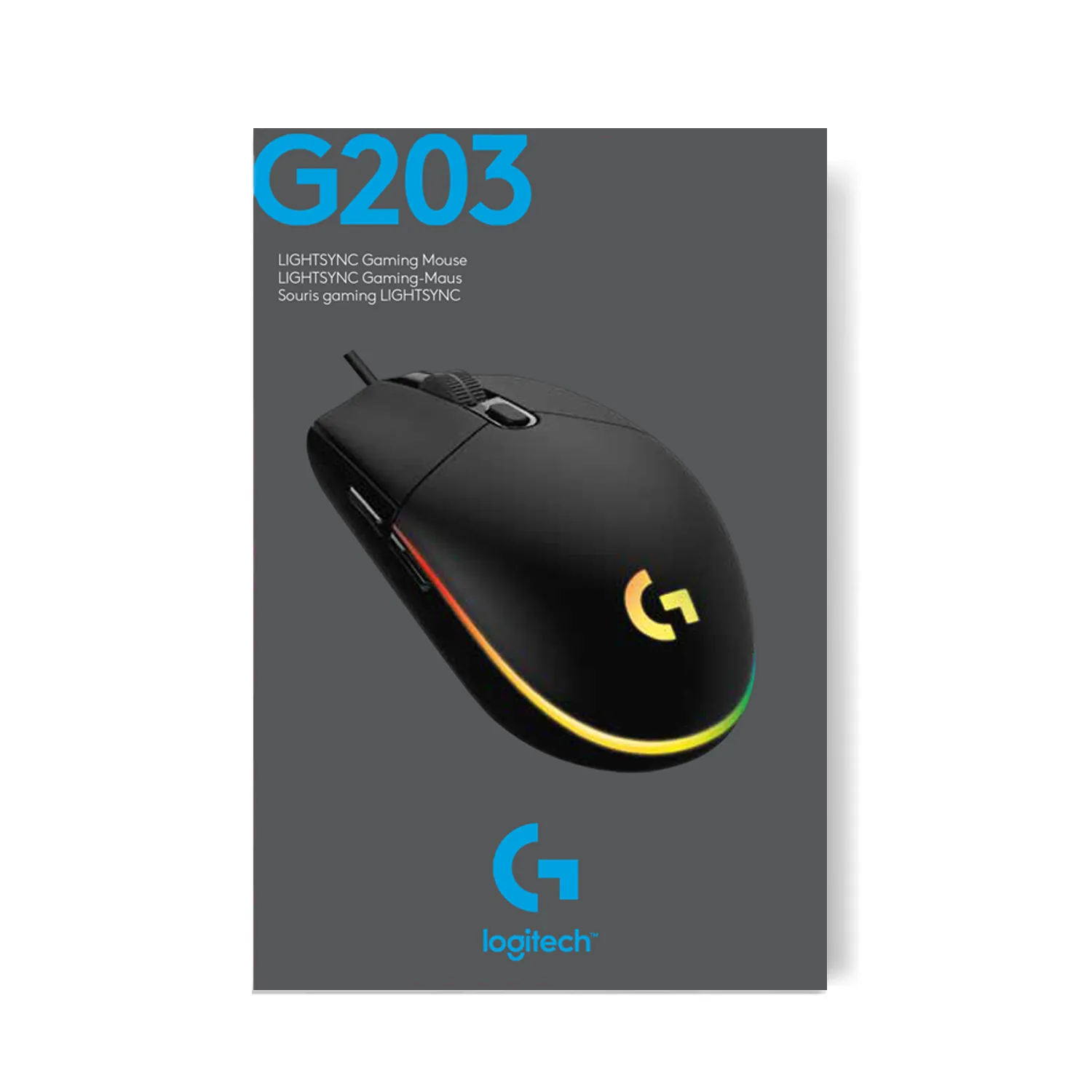 Logitech G203 Lightsync - gaming mouse, white