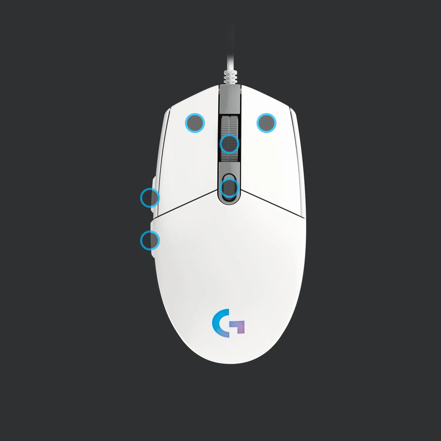 Logitech G203 Lightsync - gaming mouse, white