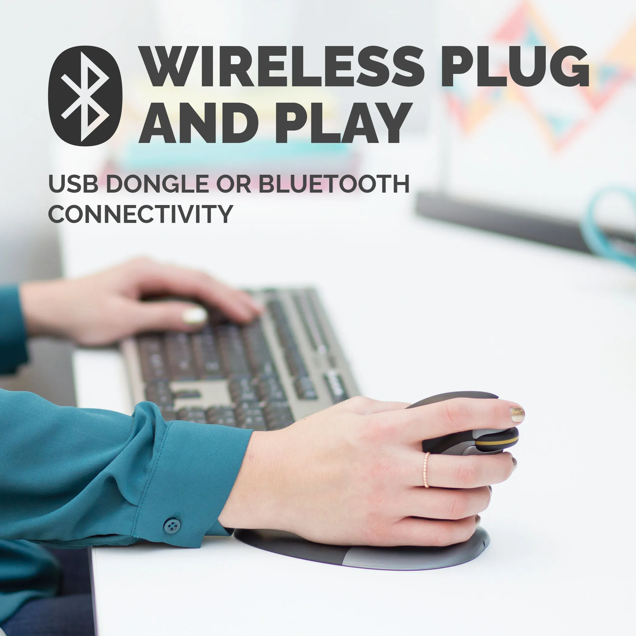 Fellowes Penguin Medium Wireless Ergonomic Mouse, Black