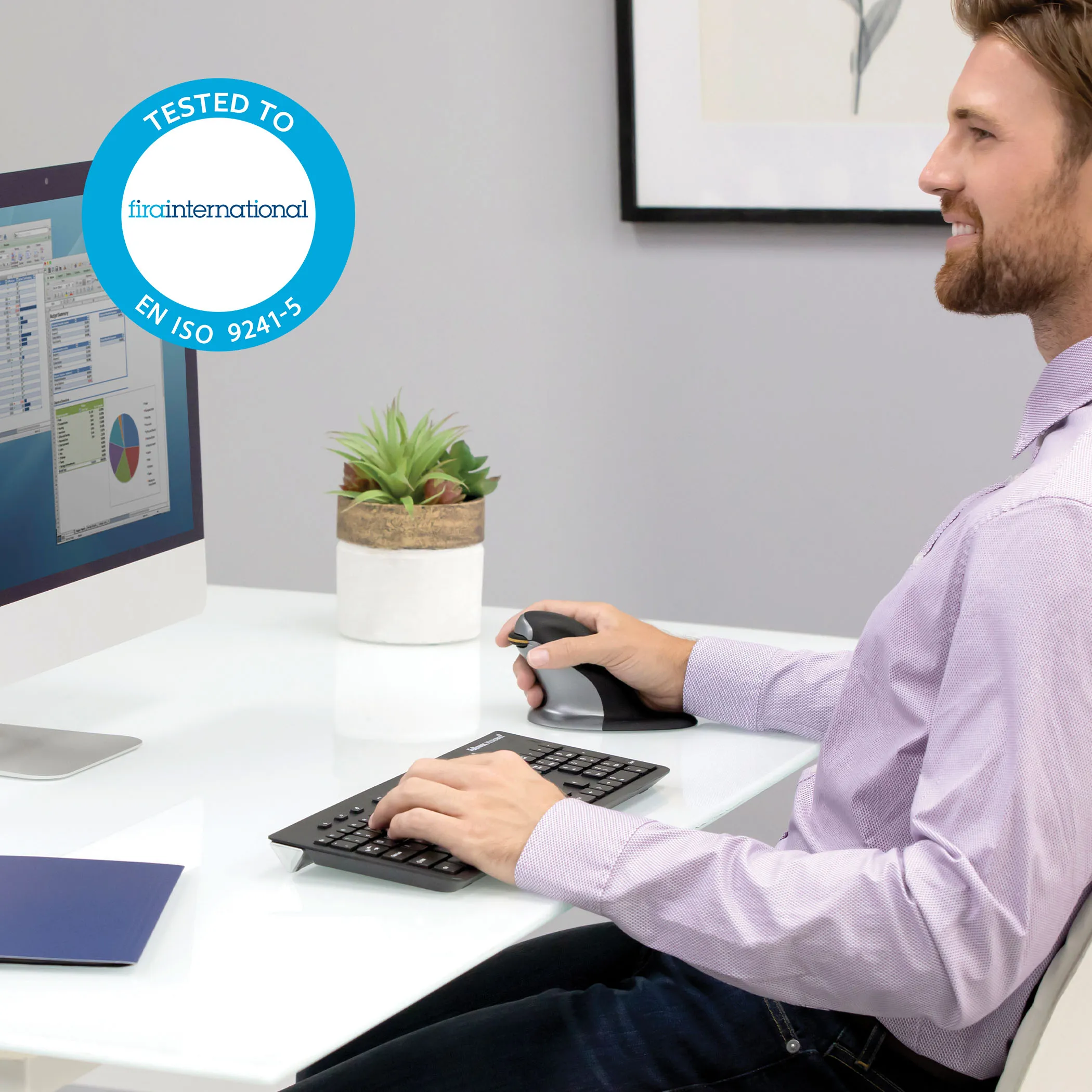 Fellowes Penguin Medium Wireless Ergonomic Mouse, Black