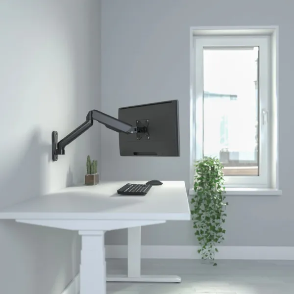 Deltaco Office Gas Spring - monitor arm, black, 17"-32", 9Kg