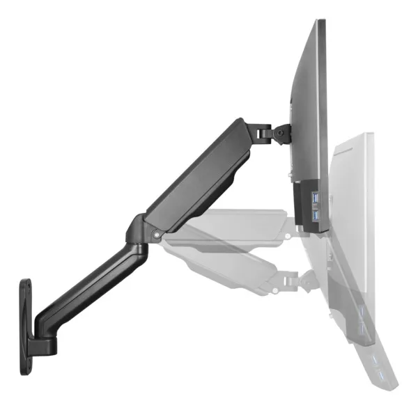 Deltaco Office Gas Spring - monitor arm, black, 17"-32", 9Kg