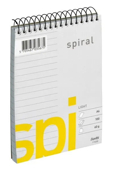 Bantex light spi spiral pad a6 ruled