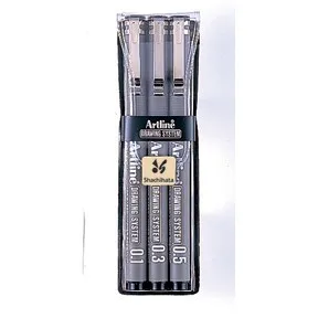 Artline 230/3W1 0.1/0.3/0.5 mm - 3-pack, musta