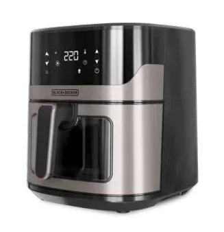 BLACK+DECKER Air Fryer 1600W - airfryer, grey, 6.5l