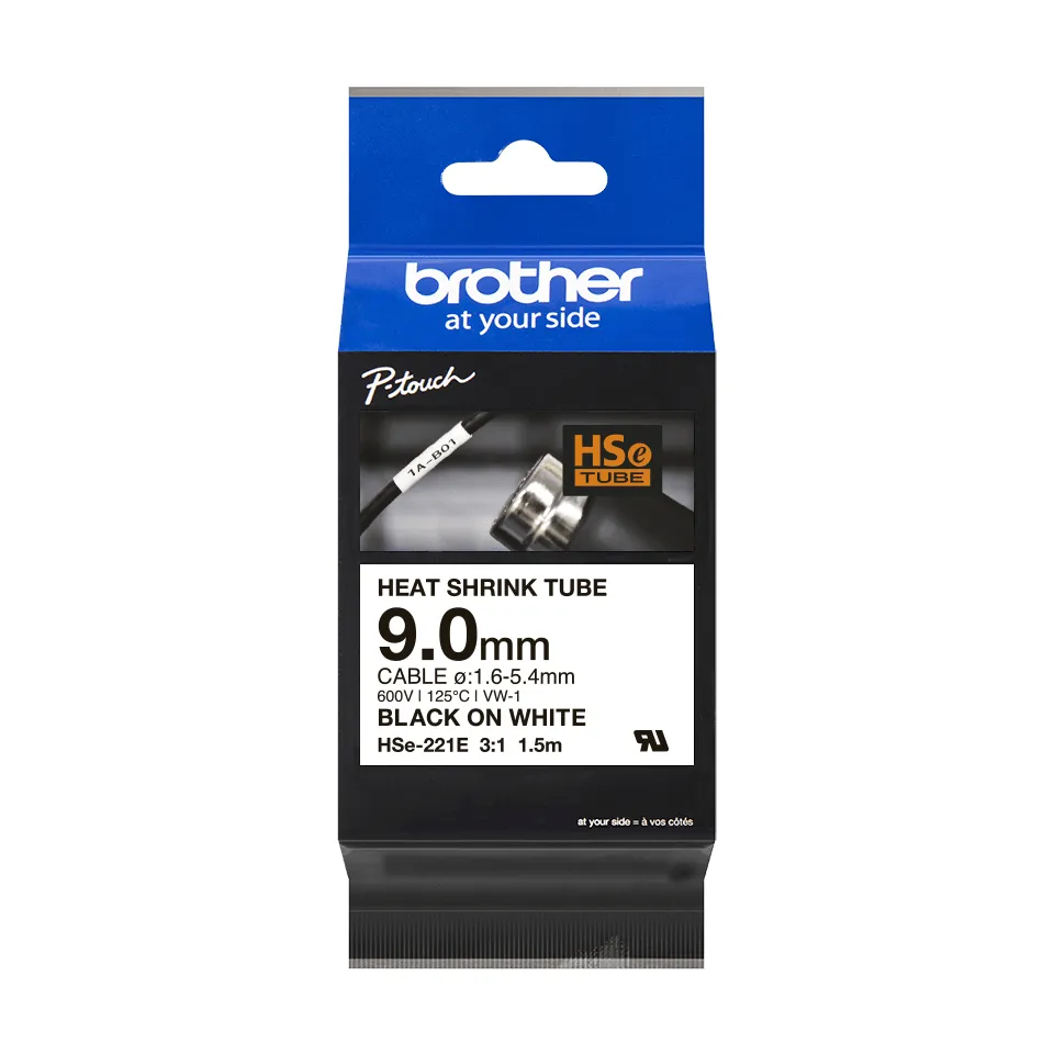 BROTHER B-ON-W HEAT SHRINK TUBE 9MM