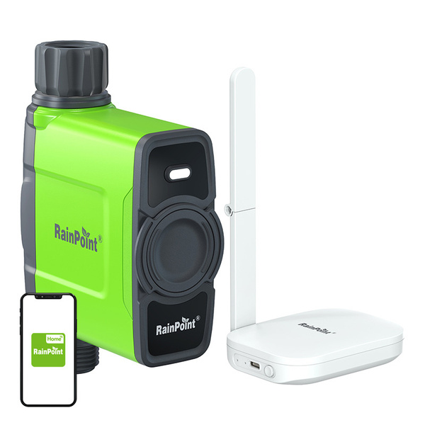 RAINPOINT HTV145FRF+HWG023WBRF 1-Zone WiFi-bevattningsstyrenhet med Gateway, gr&ouml;n